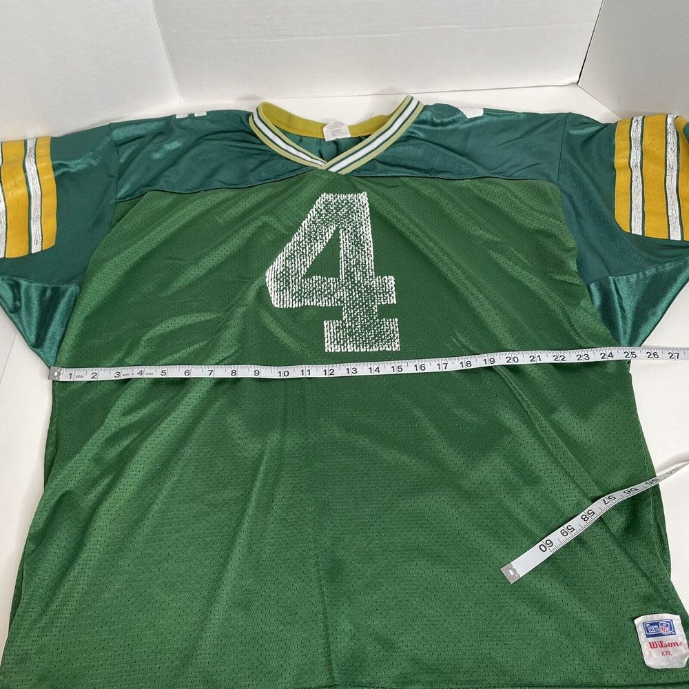 Vintage Brett Favre Jersey, Green Bay Packers, 2XL, Wilson, Green, - Picture 7 of 8